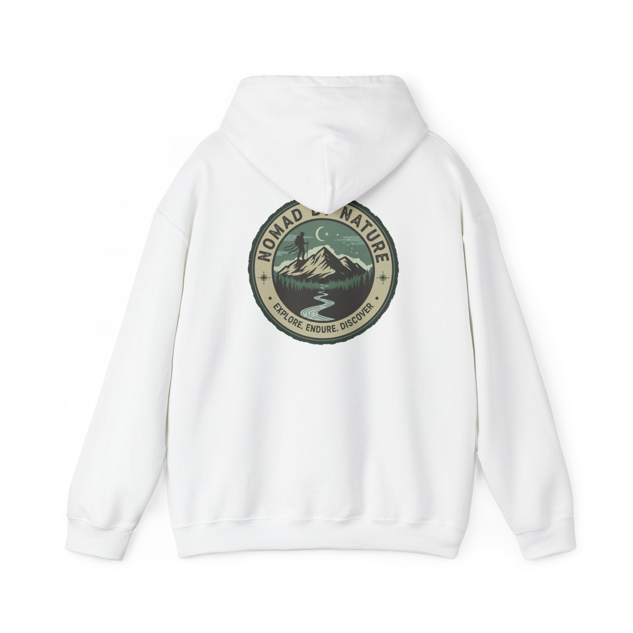 Nomad Nature Hoodie — Retro Mountain Adventure Patch Sweatshirt (NBN)