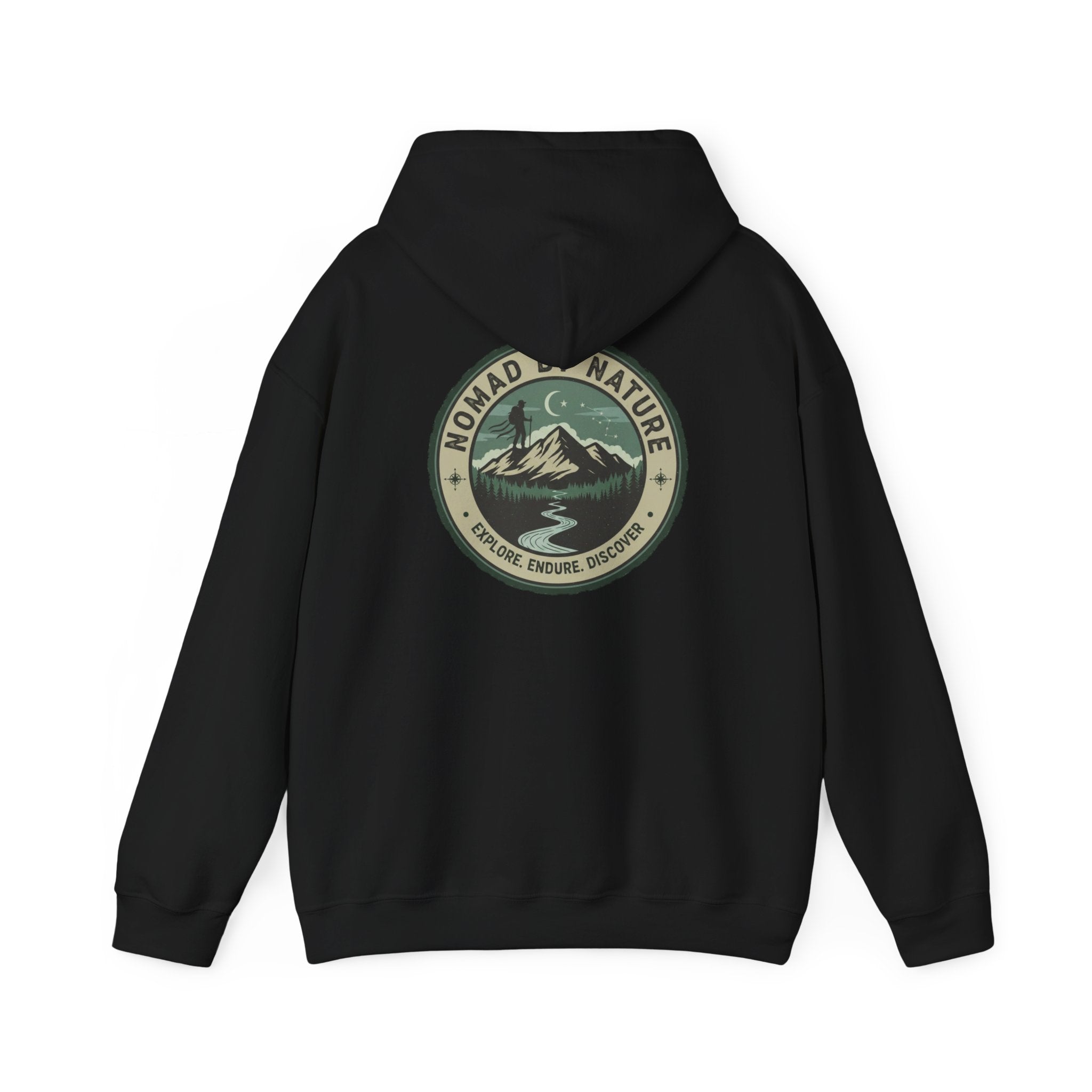 Nomad Nature Hoodie — Retro Mountain Adventure Patch Sweatshirt (NBN)